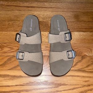 Brando Footbed Sandal/Olive Green Suede Sandal